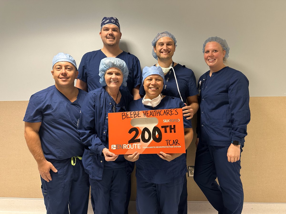 Silk Road Medical (@silkroadmed) on Twitter photo A big congratulations goes out to Dr. Carlos Neves, Dr. Kevin Caldwell, and Dr. Sean Ryan on completing their 200th TCAR at Beebe Healthcare <a href="/BeebeHealthcare/">Beebe Healthcare</a> in Lewes, DE! Thank you for your commitment to #strokeprevention! A big congratulations goes out to Dr. Carlos Neves, Dr. Kevin Caldwell, and Dr. Sean Ryan on completing their 200th TCAR at Beebe Healthcare <a href="/BeebeHealthcare/">Beebe Healthcare</a> in Lewes, DE! Thank you for your commitment to #strokeprevention!