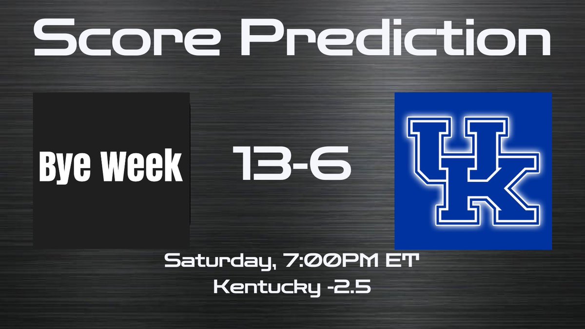 CollegeFBonX's tweet image. Score Prediction

Bye Week vs Kentucky