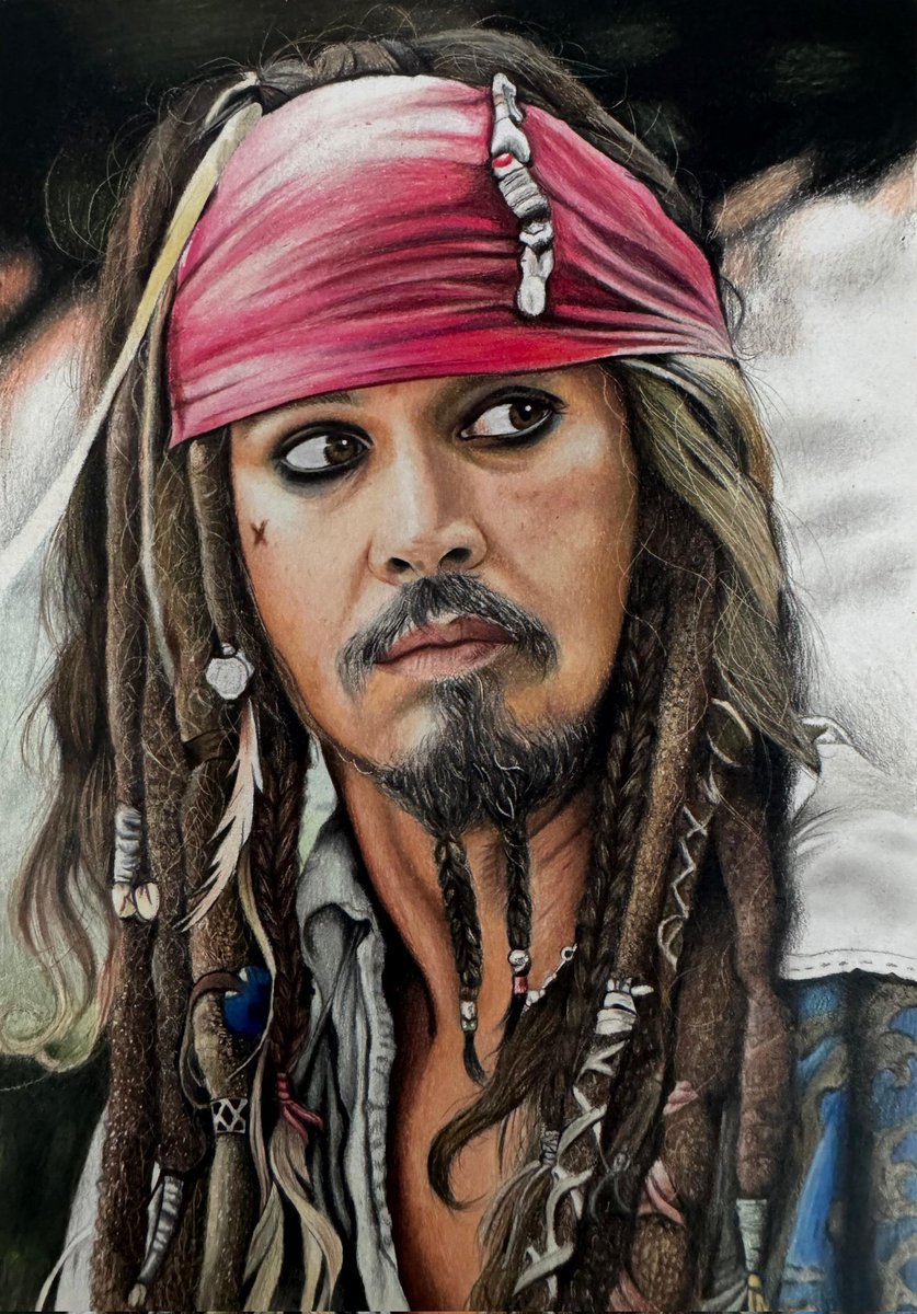 dayi920's tweet photo. Primer intento de retrato con lápices de colores. https://t.co/rwvtjhwLyd