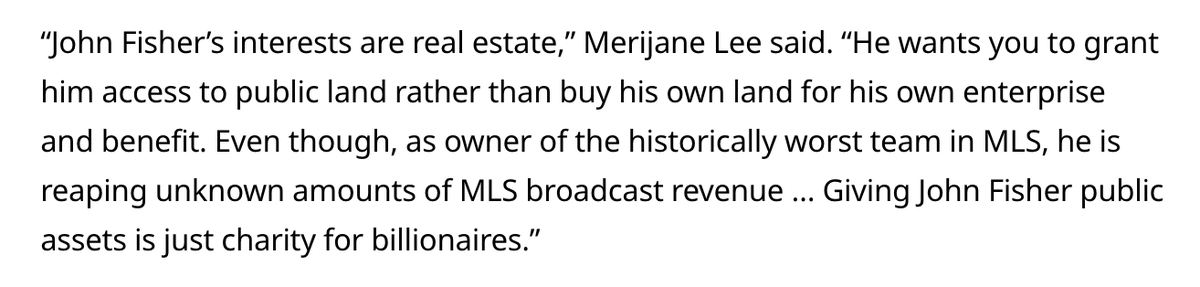 KarlBuscheck's tweet image. Here it is. The entire John Fisher game plan. The quiet part out loud:

“He wants you to grant him access to public land rather than buy his own land for his own enterprise and benefit."
mercurynews.com/2024/11/06/san…