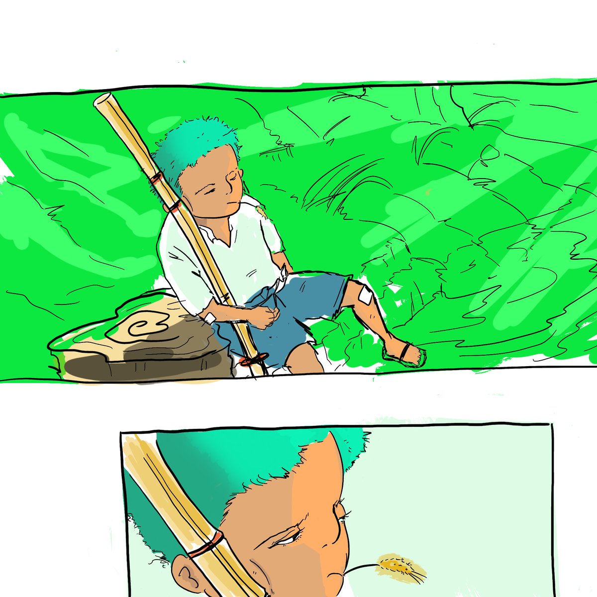 Sketching something for Zoro’s birthday month 💚