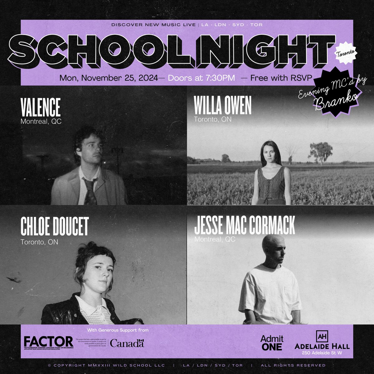 Jesse Mac Cormack (@jessemaccormack) on Twitter photo Toronto! So happy to be there on Nov 25 <a href="/schoolnightTO/">School Night Toronto</a> just in time to celebrate the release of my new EP « GRIP » that will be out that very day💿 <a href="/secretcityrcrds/">Secret City Records</a>
Show is FREE to attend with RSVP shorturl.at/87sCB
Pre-save the EP found.ee/jmc-grip Toronto! So happy to be there on Nov 25 <a href="/schoolnightTO/">School Night Toronto</a> just in time to celebrate the release of my new EP « GRIP » that will be out that very day💿 <a href="/secretcityrcrds/">Secret City Records</a>
Show is FREE to attend with RSVP shorturl.at/87sCB
Pre-save the EP found.ee/jmc-grip