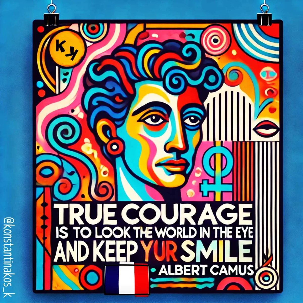 konstantinakos_'s tweet photo. True courage is to look the world in the eye and keep your smile.

Διάβασε ολόκληρο το κείμενο 🔗 ⤵️ 
https://t.co/EVSDA7Q3cp

#AlbertCamus #FreedomFighter #TruthSeeker #CourageToResist #JusticeInAction #PathToHope #RebelWithACause #ThinkAbout #MindTools https://t.co/9L8otfhRmF