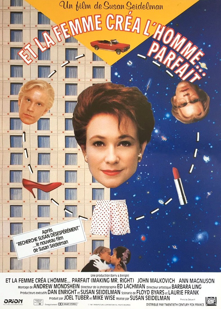 Please come to the “Making Mr Right” screening at <a href="/vidiots/">the vidiots</a> Fri Nov 8, 7 pm. We all can commiserate together and have some laughs (this is a very funny charming film!) Director Susan Seidelman will be there with her new memoir and she  and star Ann Magnuson will have a Q&amp;A after.