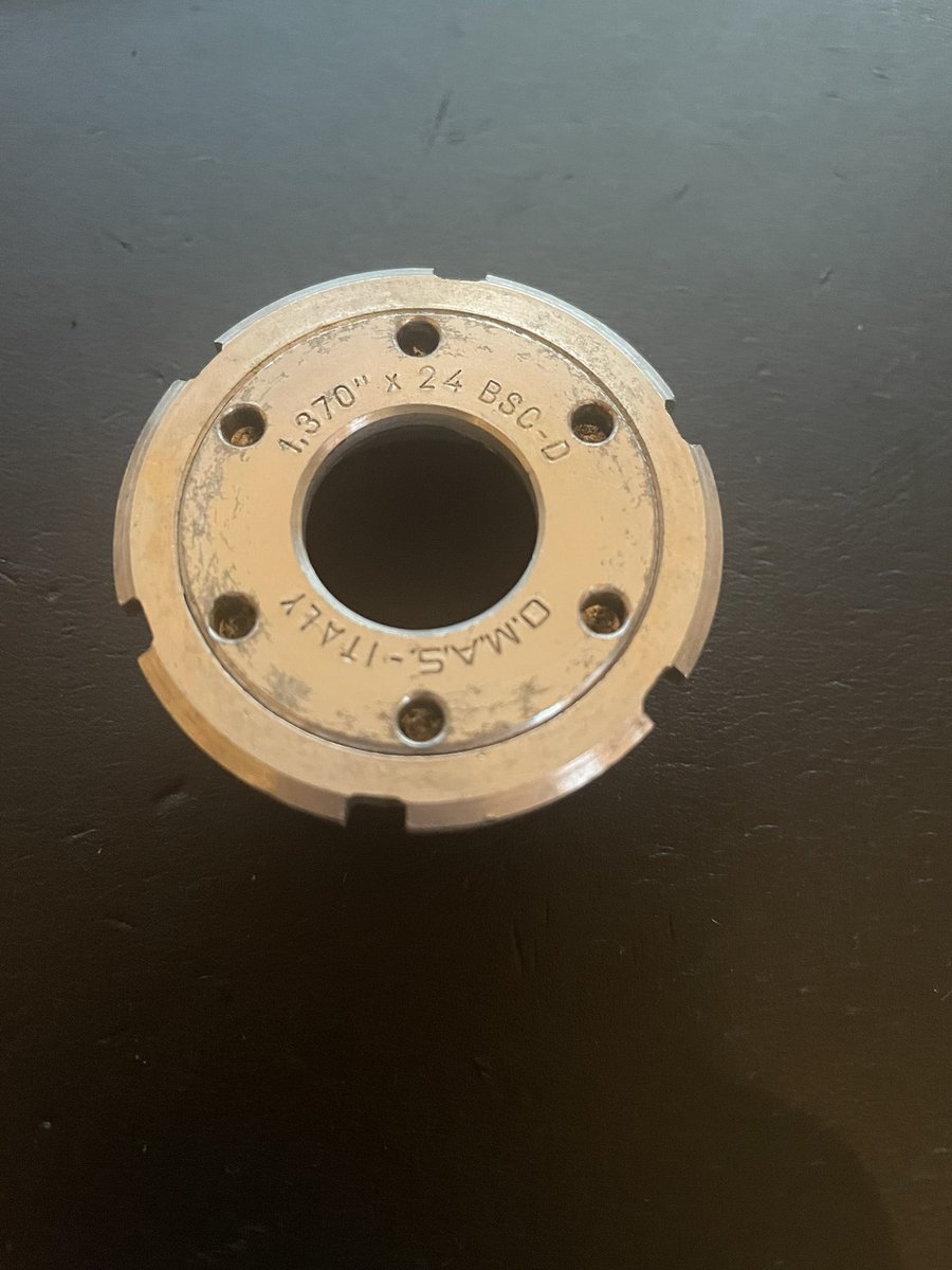 Did some detailed drilling on the Huret Jubilee top alloy bolt I made and also blinged up an old OMAS fixing cup &amp; lock ring