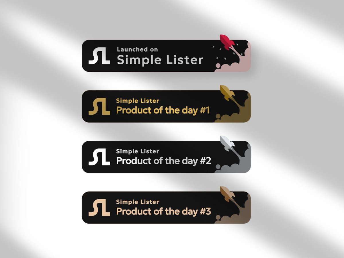 Did you know that we award badges to products on Simple Lister? ✨

🔗 simplelister.com