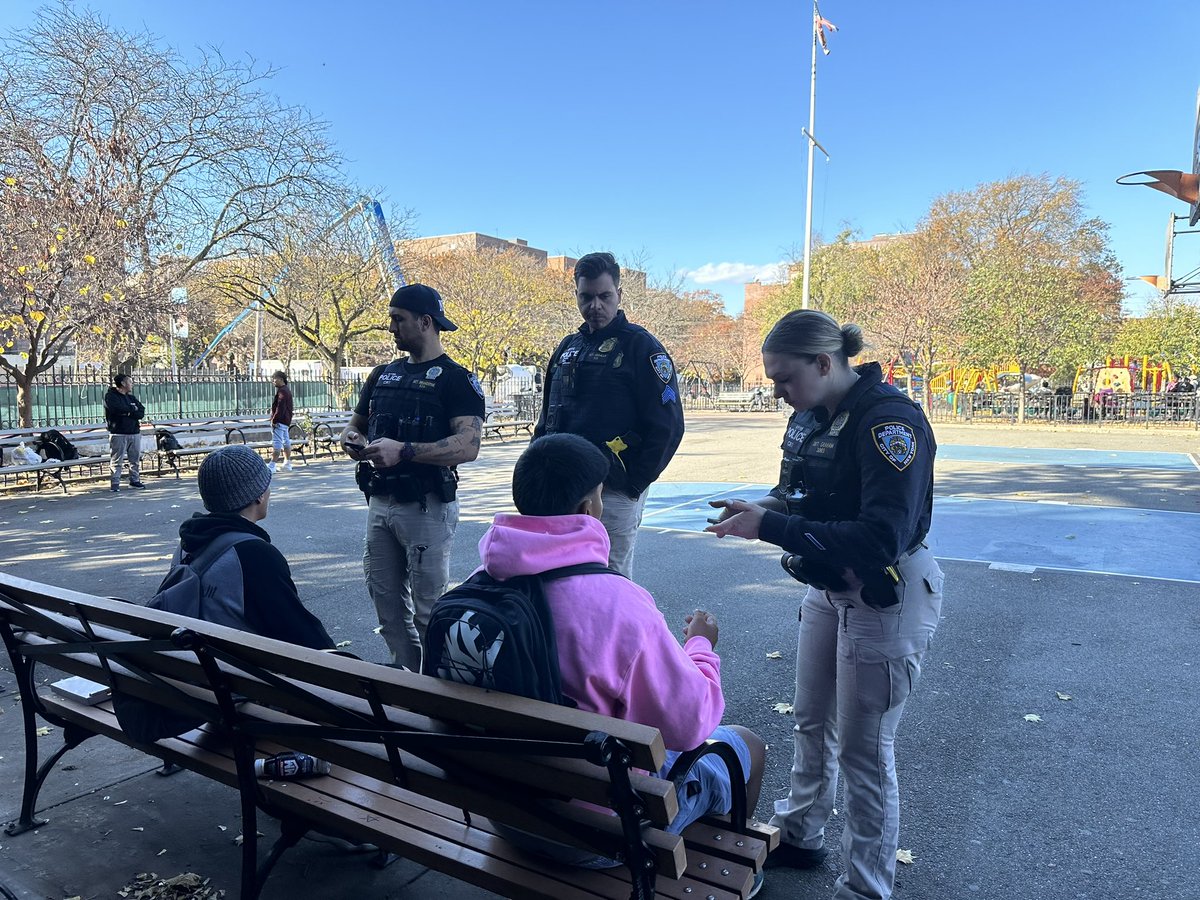 kazdaughtry's tweet photo. Your Citywide Community Response Team continues to address community complaints on Roosevelt Avenue. At Junction Playground, two individuals are cited for smoking marijuana in a playground full of children. Smoking marijuana is legal, but not in our city parks. We’ll continue to make safe spaces truly safe for our children.  

@NYPDnews 
@NYPDPC 
@NYPD1stDep 
@NYPDChiefOfDept 
@NYPDChiefPatrol