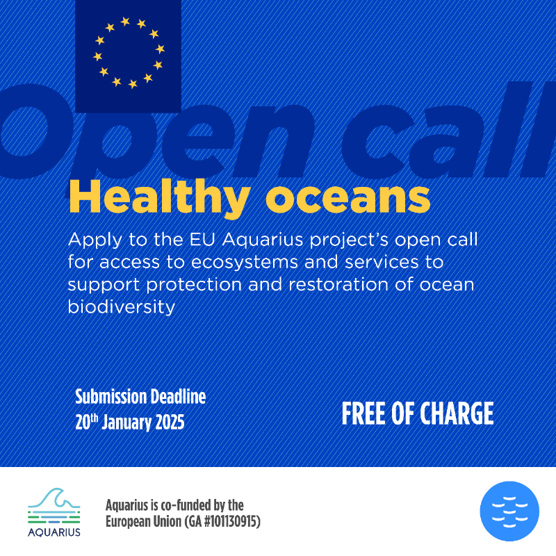 EMBRC_EU's tweet photo. #OpenCall  |  📢 Apply to @AquariusRii’s open call 📢

🔵 As part of this project, EMBRC's calling on scientists who would benefit from its ecosystem &amp; service access to further their #marine &amp; #sustainability research

⌛20 Jan ‘25

@SBRoscoff @CienciasDoMar @CiimarUp @IMEV_mer