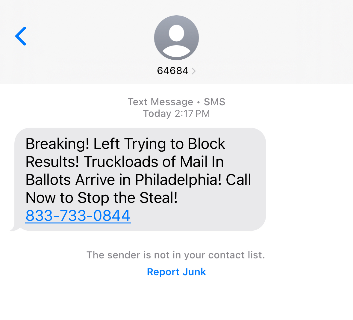 Vaguely hilarious seeing how many of the Trump campaign's hoax text messages were pre-programmed in advance and haven't been updated.