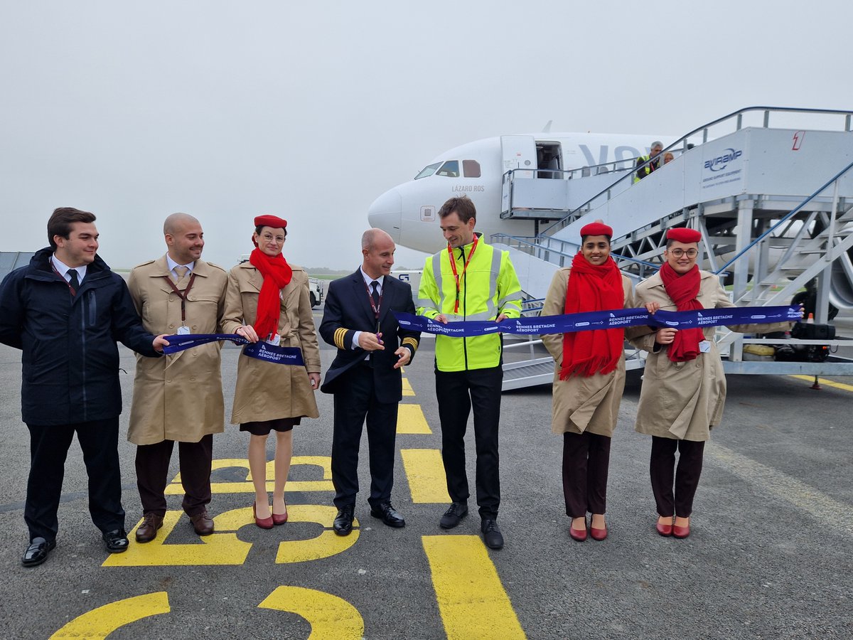 Volotea a inauguré sa nouvelle ligne entre l'aéroport de #Rennes et #Montpellier. 
La liaison sera opérée deux fois par semaine les lundis et jeudis et complète la desserte de Marseille par #Volotea