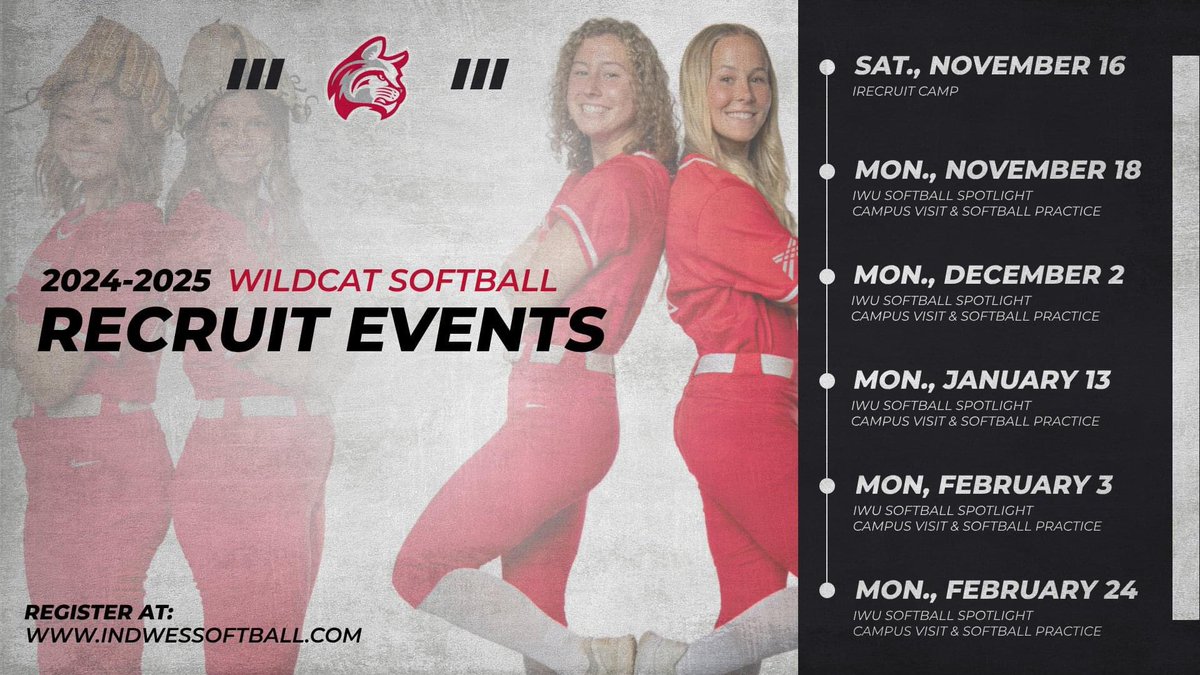 📆Dates added. 
💻Register online: indwessoftball.com
🥎Spotlight Days: Limited space available.
