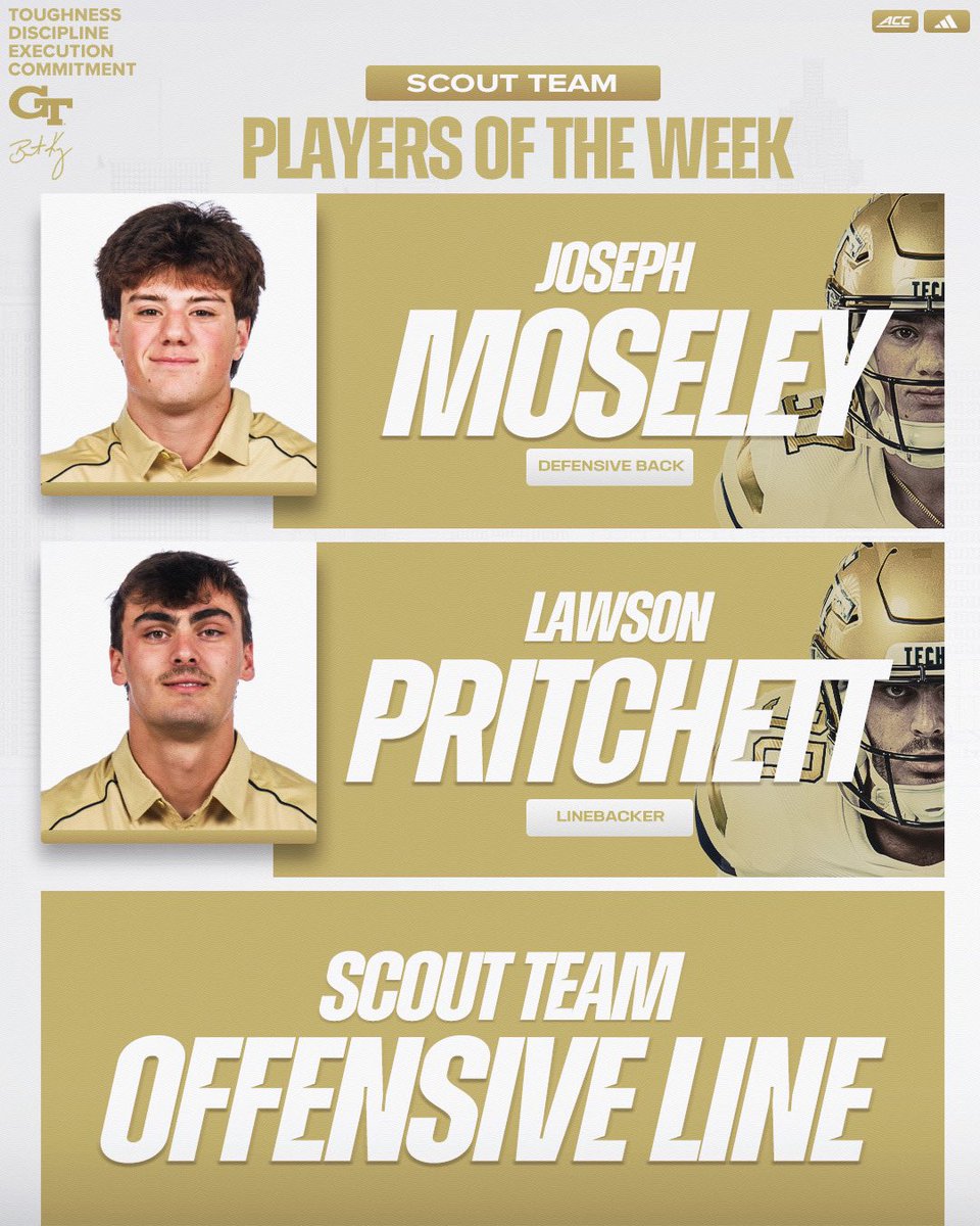 Georgia Tech Football (@georgiatechfb) on Twitter photo ππππΏπππ-πΌπππππππ πΌππΏ ππΎπππ πππΌπ πππΌππππ ππ πππ ππππ
<a href="/PhiloAaron/">Aaron Philo β </a> π
<a href="/troystevensonn2/">troy.stevenson</a> π
<a href="/jomo_6/">Joseph Moseley</a> π€
<a href="/PritchettLawson/">Lawson Pritchett 2024</a> π€
Entire scout team offensive line π€
#StingEm π ππππΏπππ-πΌπππππππ πΌππΏ ππΎπππ πππΌπ πππΌππππ ππ πππ ππππ
<a href="/PhiloAaron/">Aaron Philo β </a> π
<a href="/troystevensonn2/">troy.stevenson</a> π
<a href="/jomo_6/">Joseph Moseley</a> π€
<a href="/PritchettLawson/">Lawson Pritchett 2024</a> π€
Entire scout team offensive line π€
#StingEm π