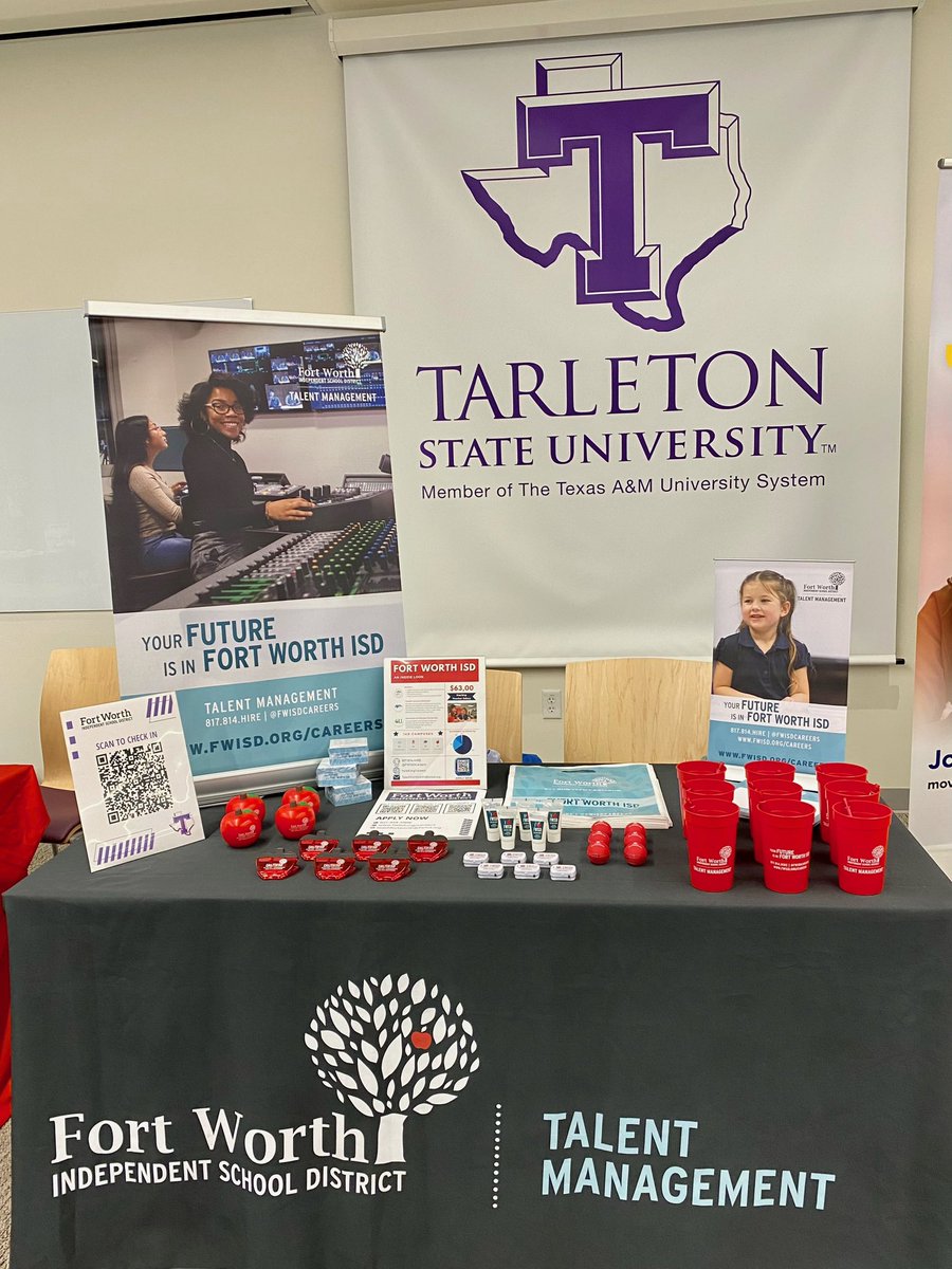 Rain or shine, we’re on the move! Today, the Fort Worth ISD Strategic Recruitment Team is at Tarleton State University -Fort Worth, searching for our next superstar. ⭐️

Think you’ve got what it takes? Explore our career opportunities at fwisd.org/careers