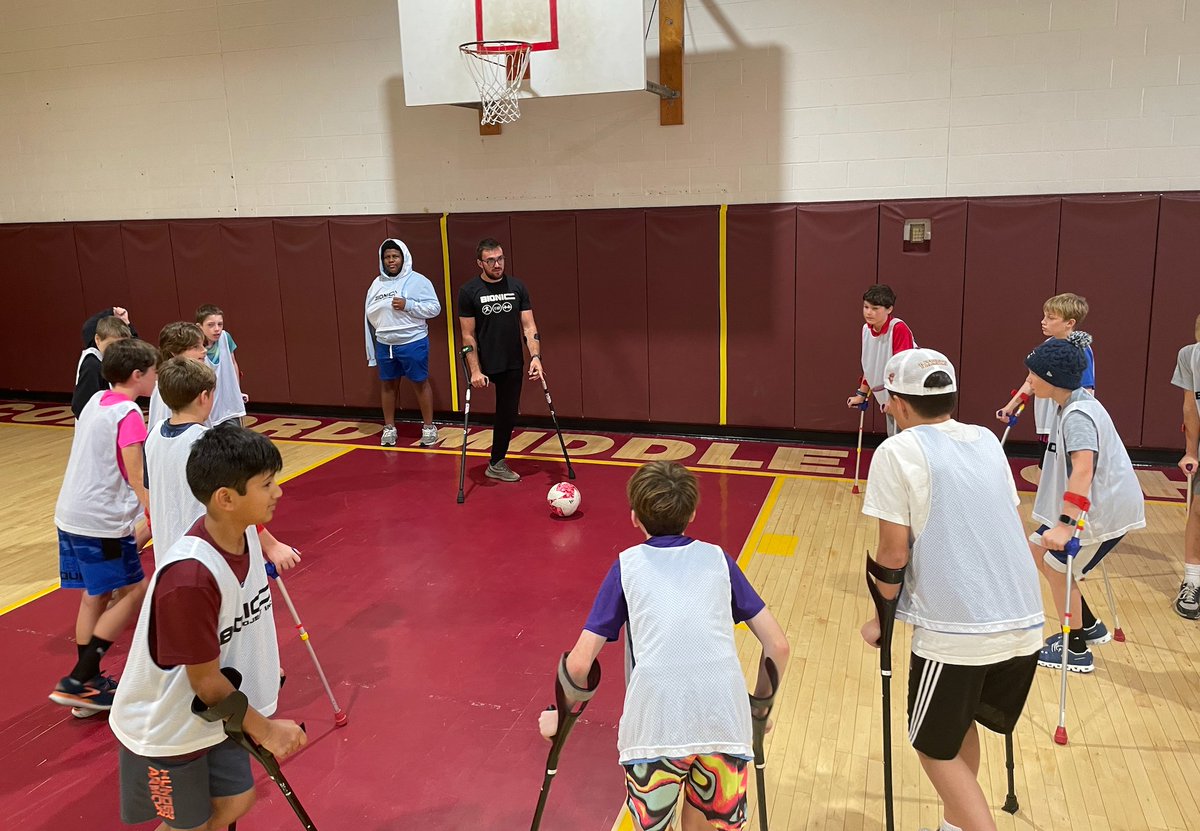 CMS_ConcordMA's tweet image. Today 6th gr had a one day residency w/ a team of Bionic educators, including U.S. National Amputee Soccer Association. Day started w/ grade assembly, every English class connecting with the novel Insignificant Events in the Life of a Cactus, and ended with an Amputee Soccer game