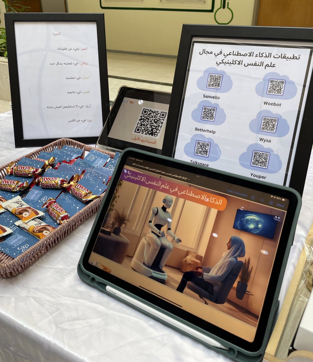 SalmaBinibrahim's tweet photo. أول مبادرة لي كسفيرة لكلية العلوم الطبية التطبيقية ، وممثلة لقسمي علم النفس الاكلينيكي، ضمن برنامج سفيرات التعلم الإلكتروني تحت عنوان: 
معرض الذكاء الاصطناعي في العلوم الطبية 🧠🤖🤍✨ https://t.co/kX5fGLOXIl