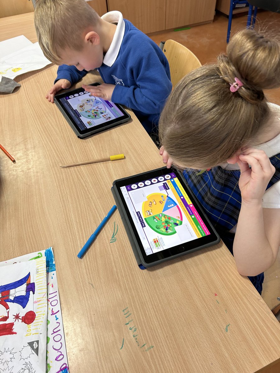 Gargieston's tweet image. T successfully completed the food groups challenge on his iPad . P2A sorted the food cards in to groups and also wrote a food diary plus one group created a healthy meal using plastic play food. #healthyeating #foodgroups