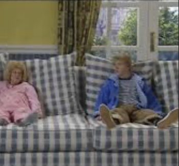 Gary Barlow and his wife chilling on their son’s sofa