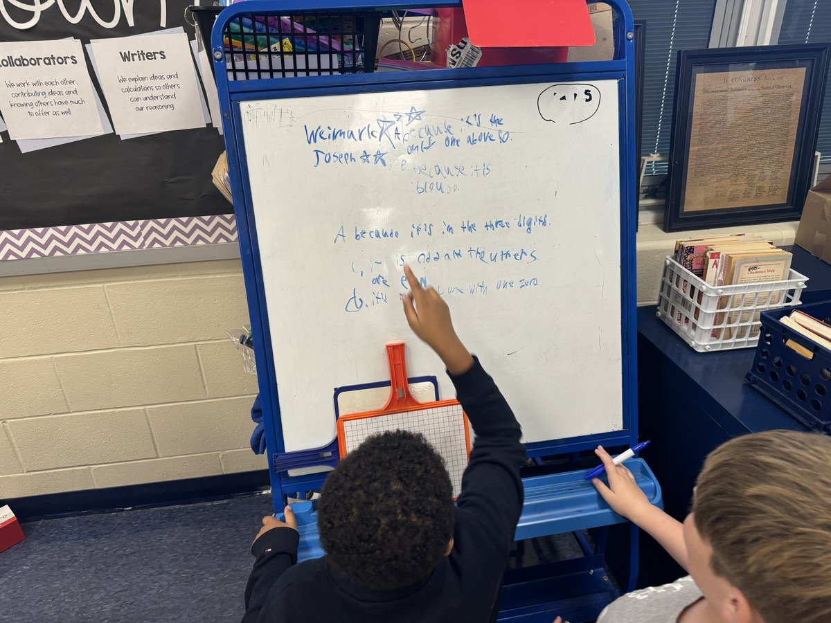 Vertical White boards are really helping us explain our answers in math class and write more! <a href="/Creekvw_Tweets/">Creekview Elementary</a> #middierising  #BuildingThinkingClassrooms