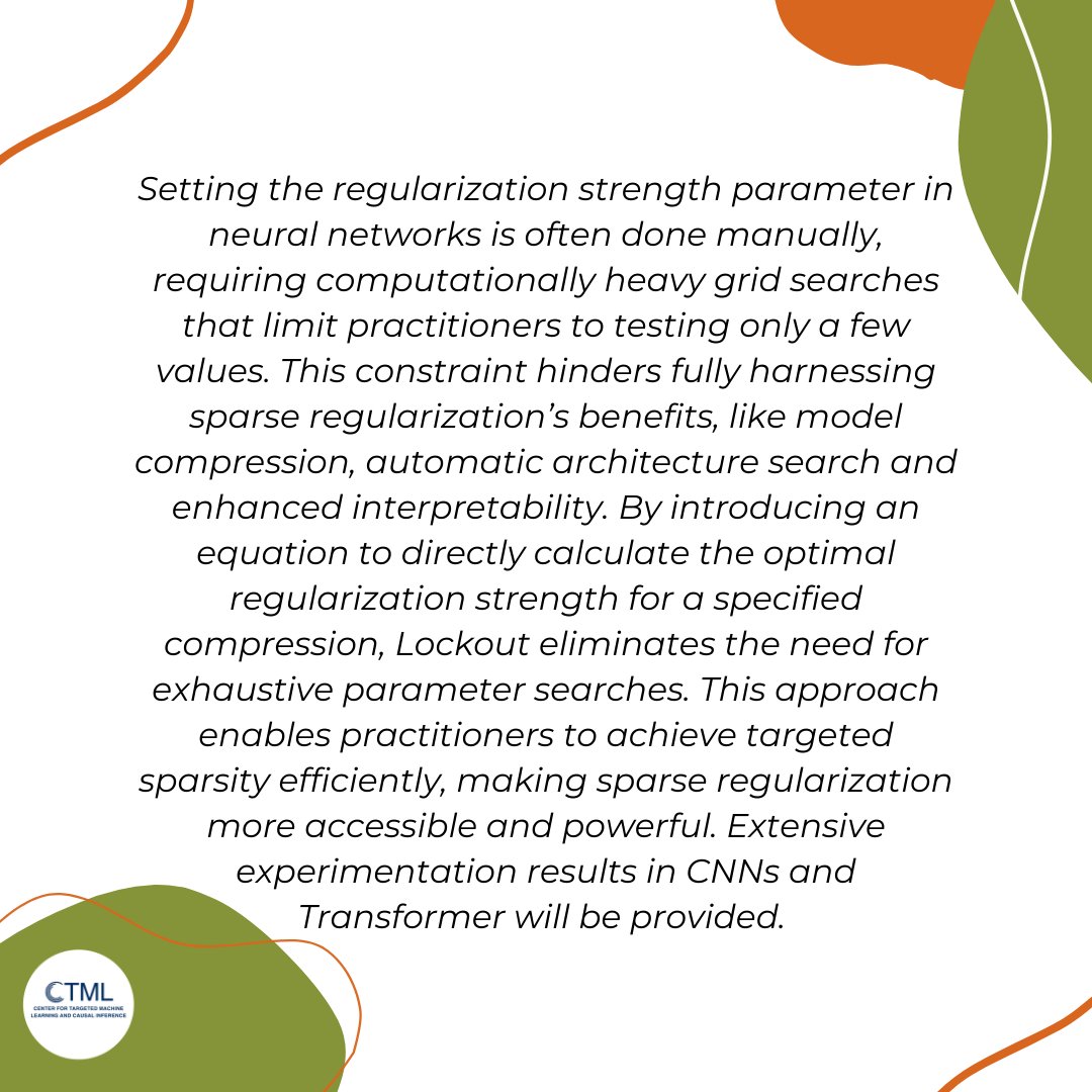 Join us on Nov 13 for another exciting talk in our CTML Seminar Series! Gilmer Valdes’ talk “Unleashing Sparse Regularization: Equation for Setting Regularization Strength to Achieve Targeted Compression in CNNs and Transformers” will take place at 11AM at BWW, 5th Fl, Rm 5401.