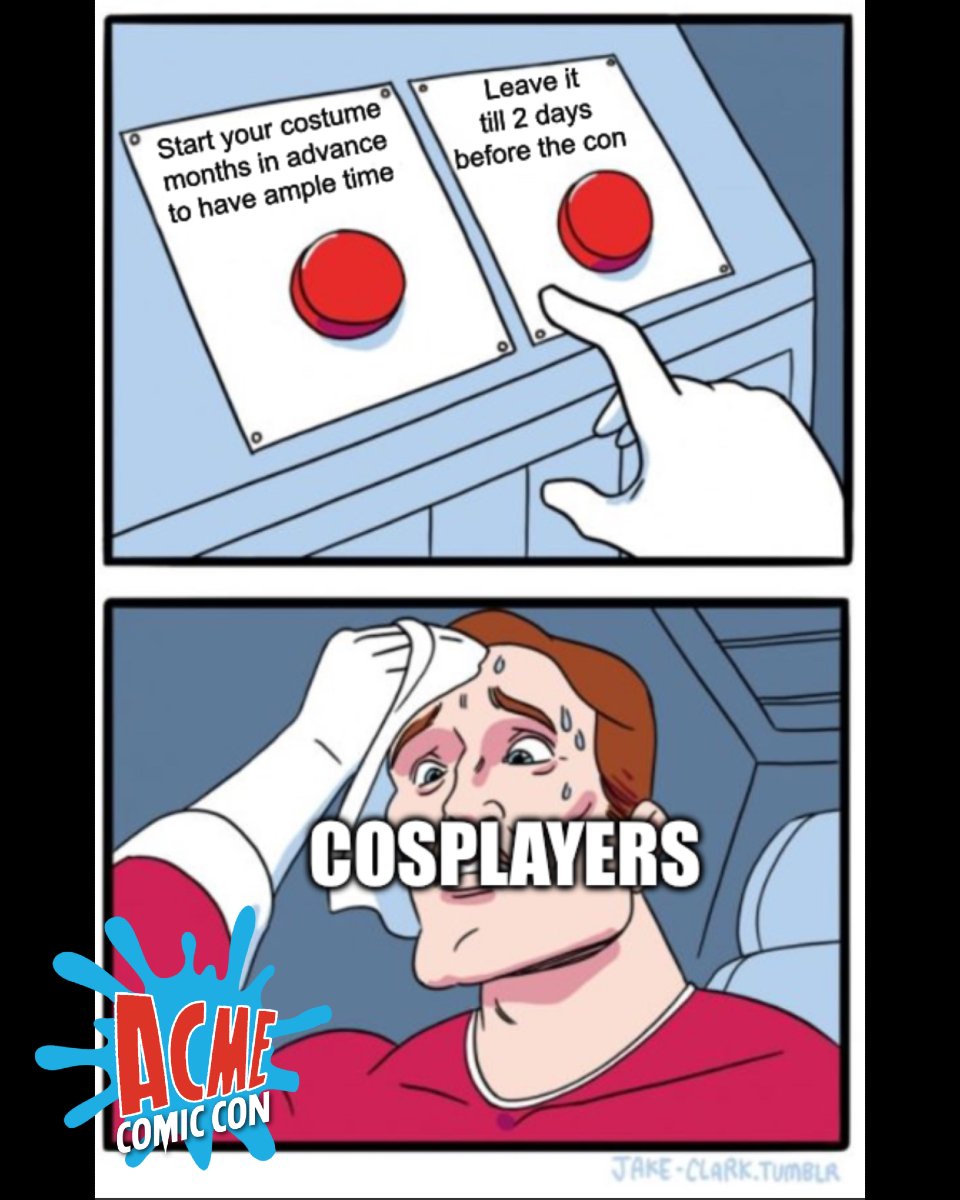 FFComicCon's tweet photo. We know you enjoy memes. We also enjoy memes. Please accept this meme.
#acmecomiccon #forthefans #cosplaymemes https://t.co/7p1q4Rc4KC