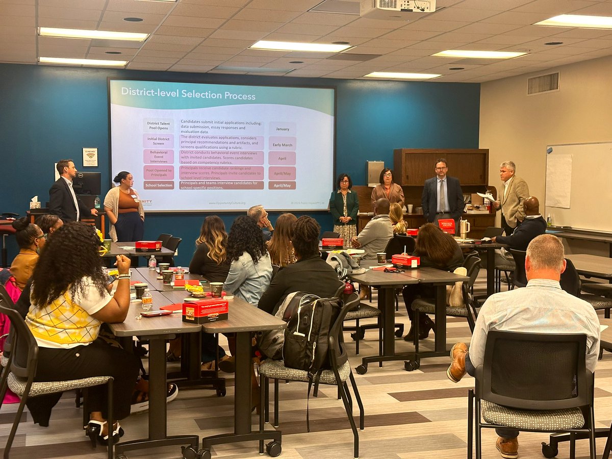 Opportunity Culture Site Visit! Great to see our guests engaging, asking thoughtful questions, and exploring new ideas together. 

Thanks to everyone who joined and contributed! 💬✨ #ECISDTalented #OpportunityCulture #Collaboration