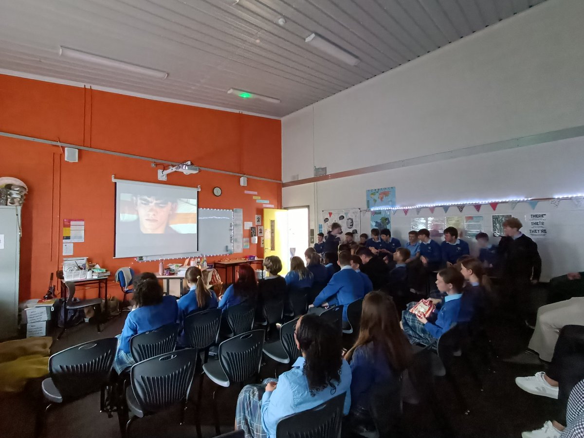 AoifD11's tweet photo. A great turn out for our Stand Up week C.I.I. Cinema at lunchtime today. We watched the first episode of 'Heartstopper' and students enjoyed some cinema treats ๐ฟ๐ฅ #standUpWeek @abbeyfealecii https://t.co/JAwjsn9l0i