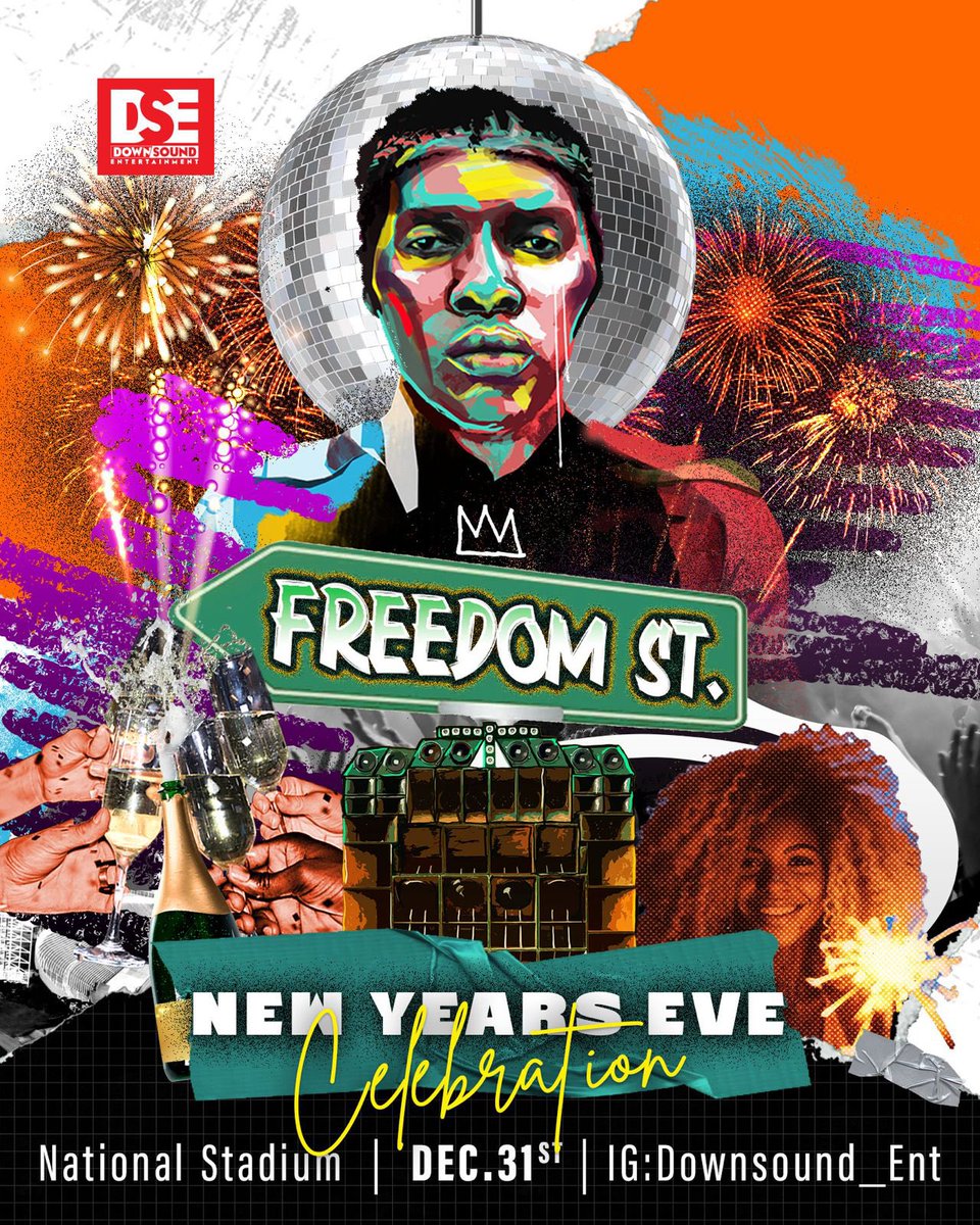 December 31st. Freedom Street. National Stadium. 

#FreedomStreet #KartelLive #SecureYourSpot #GazaNation #ReturnoftheKing #DownsoundEntertainment #History
