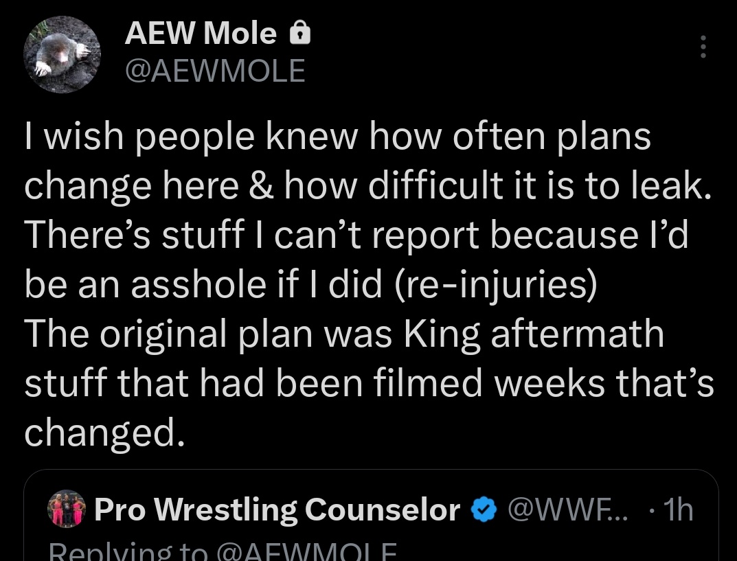Then why the fuck are you doing this? If you're genuine what's the fucking point? Your bio says leaking things they don't want you to know. You're mostly tweeting(incorrect) show results, so what? That's not a big deal.