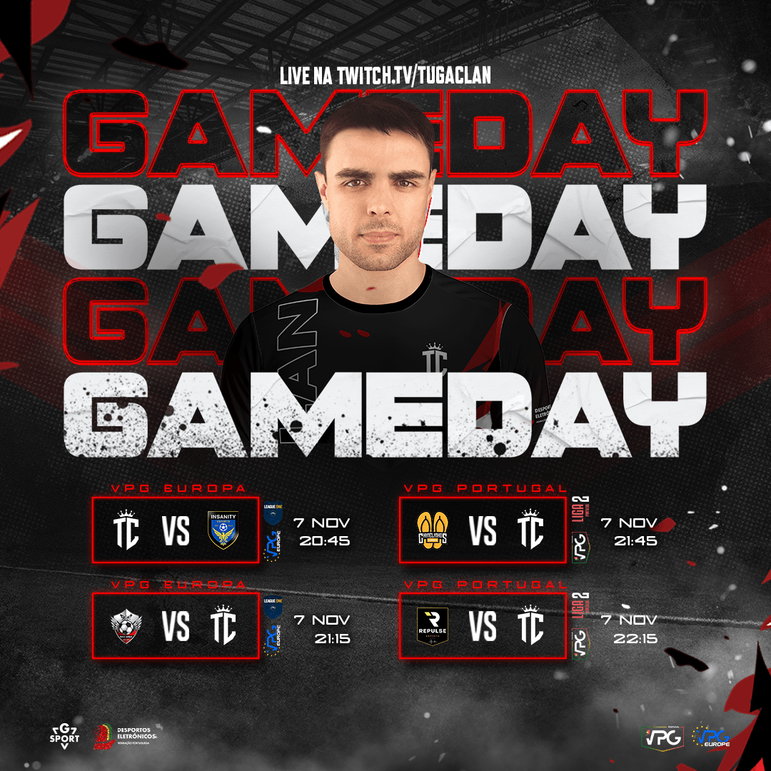 TCProClubs's tweet photo. Hoje Live no lugar do costume!

@VPGEurope
🆚#Insanity
⏰20:45

@VPGEurope
🆚@MadArmyFC🇫🇷
⏰21:15

@VPGLigaPortugal
🆚 @ChinelinhosCFC🇵🇹
⏰21:45

@VPGLigaPortugal
🆚 @RepulseESP2024🇵🇹
⏰22:15

🔴https://t.co/FWwxlx58LI

#tugaclan #tugaclanproclubs #proclubsportugal https://t.co/nDFtVkUyzC