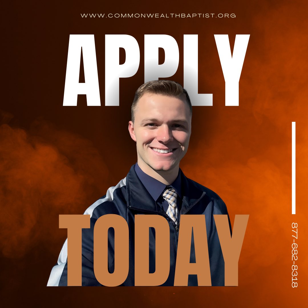 Ready to start something meaningful in 2025? CBC is welcoming new students for the spring semester! Grow your faith, deepen your knowledge, and prepare to make a difference.

Apply today at CommonwealthBaptist.org and step into a future with purpose!

#ApplyNow
#CBCplace2be