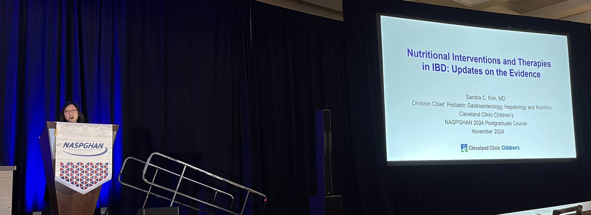 Expert in Pediatric IBD, and Chair of the Division of Pediatric Gastroenterology <a href="/CleClinicKids/">Cleveland Clinic Children’s</a>, Dr. Sandra Kim, gives a great PostGraduate Course talk at the <a href="/NASPGHAN/">NASPGHAN</a> Annual meeting…So Good!!