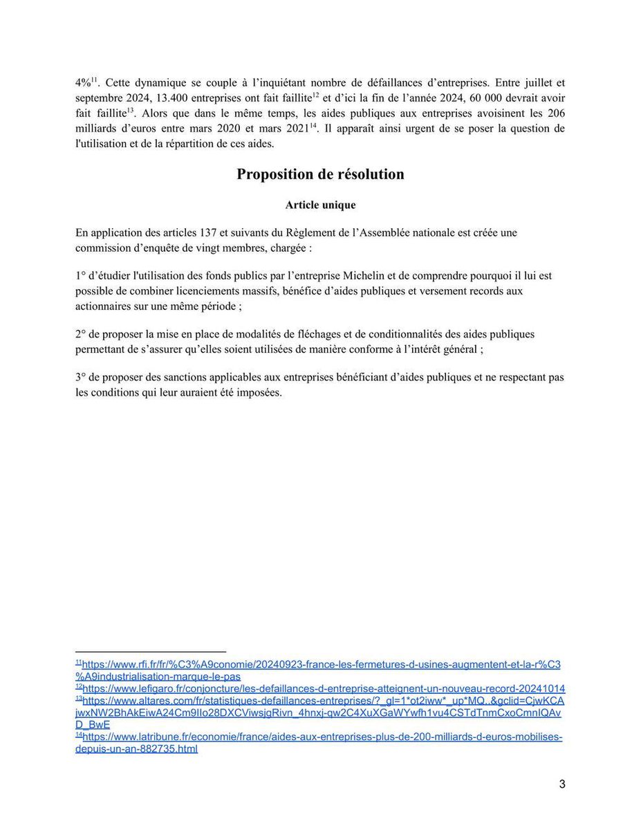 mbompard's tweet photo. Avec les députés de la @FranceInsoumise, nous demandons une commission d’enquête sur l’utilisation de l’argent public par l’entreprise Michelin.

Il est inacceptable qu’un groupe qui verse des dividendes records et qui touche de l’argent public détruise des milliers d’emplois. https://t.co/ZUprZdU1cd