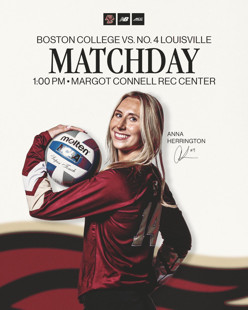 BC_Volleyball's tweet photo. Matchday!

🆚 No. 4 Louisville
📍 Margot Connell Rec Center
⏰ 1:00 PM
📊 https://t.co/495gY56TDG
📺 https://t.co/VHlzfsI31A https://t.co/ZPuqghdfgJ