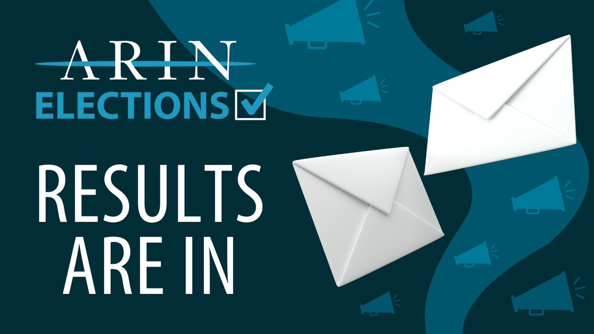 The 2024 ARIN Election results are in! Congratulations to those elected by the community to serve on the ARIN Board of Trustees and Advisory Council and <a href="/theNRO/">Number Resource Org</a> NC after an election that set participation records 🎉

See the results and learn more: arin.net/announcements/…