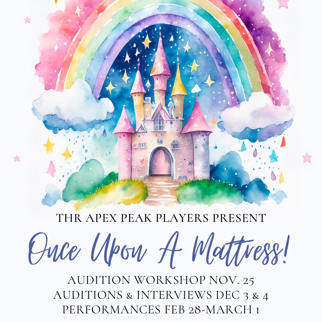 Apex Peak Players (@apexpeakplayers) on Twitter photo We are so excited to announce that our spring musical will be Once Upon A Mattress!!! 💗👸🏻🛏️🫛 Can’t wait to get started!! We are gonna have a blast!!
<a href="/ApexHighSchool/">Apex High School</a> We are so excited to announce that our spring musical will be Once Upon A Mattress!!! 💗👸🏻🛏️🫛 Can’t wait to get started!! We are gonna have a blast!!
<a href="/ApexHighSchool/">Apex High School</a>