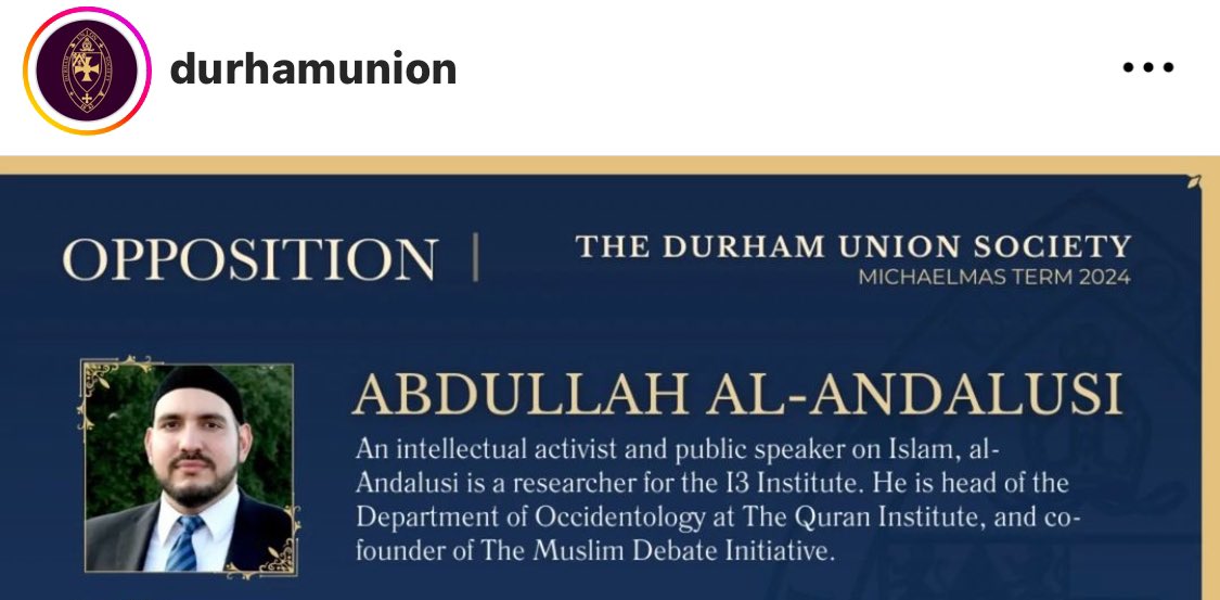 Hi <a href="/AbdullaAndalusi/">Abdullah al Andalusi</a>, we urge you to pull out of speaking at tomorrows Durham union society ‘debate’. There should be no debate on genocide. They are using your attendance to legitimise their event, sharing a platform which is not even remotely balanced.