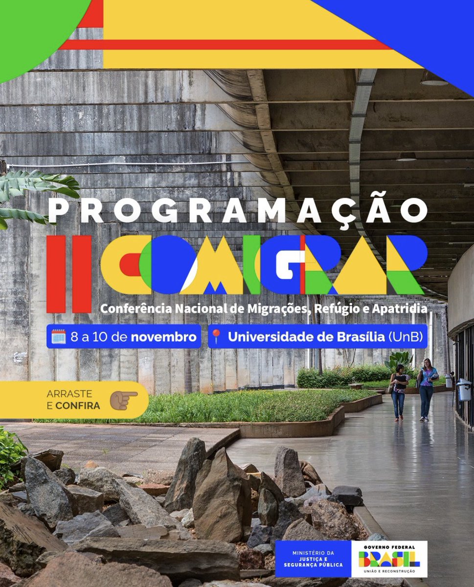 ACNURBrasil's tweet photo. A partir de amanhã vamos #Comigrar com o @mjspgov, refugiados, migrantes, apátridas, outras organizações da ONU e da sociedade civil na @unb_oficial!
A II Comigrar discutirá as políticas para as populações refugiadas e migrantes no Brasil!
Saiba mais em https://t.co/A5h4wnaWyM https://t.co/tf4uLK4rzG