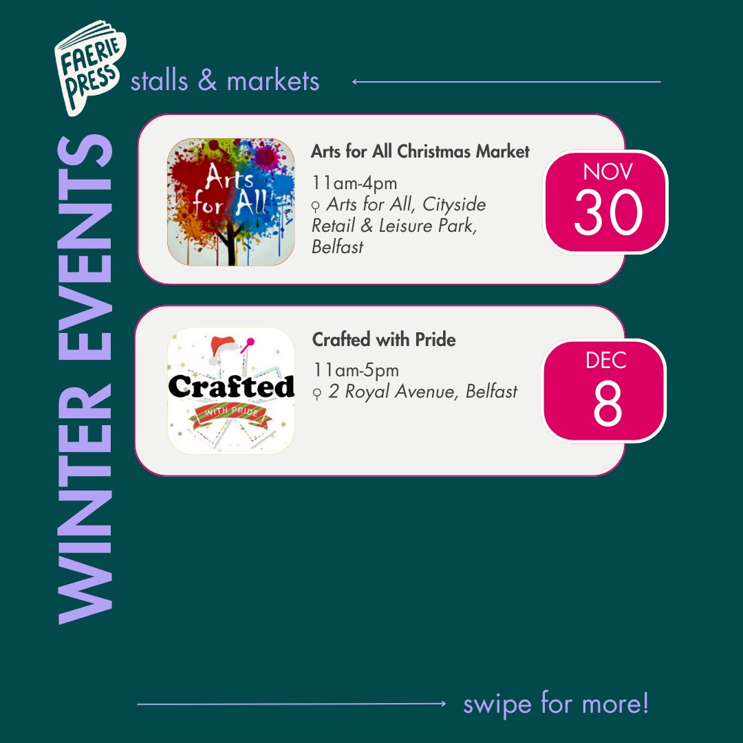 EVENTS CALENDAR 🤩 📚 🗓️

Faerie Press are delighted to be taking part in a number of community events over the next few weeks! 🤗