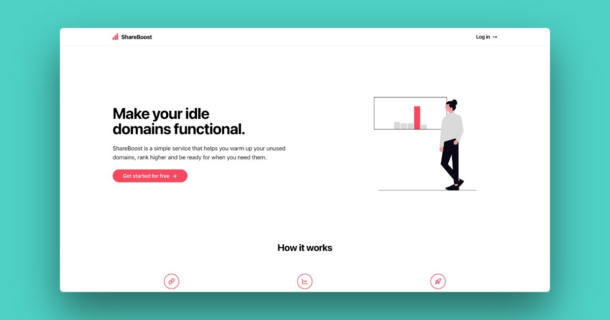 Built a new web app and it's finally live! 

Make your unused domains serve a small page that will help them rank in search engines and also have a place to point to. 

It's free and very early but it works! If you want give it a try: shareboost.co