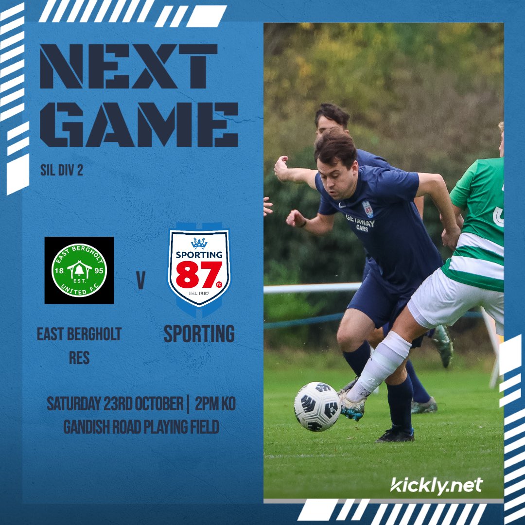 GAMEDAY TOMORROW

<a href="/EBUFC1/">East Bergholt United</a> reserves vs Sporting

The boys travel to East Bergholt looking to build off of a couple of decent results so far this month - going to be a windy one from the looks of it! 

⏰ 2pm kick off 
📍Gandish Road Playing Field 

Come support the lads!