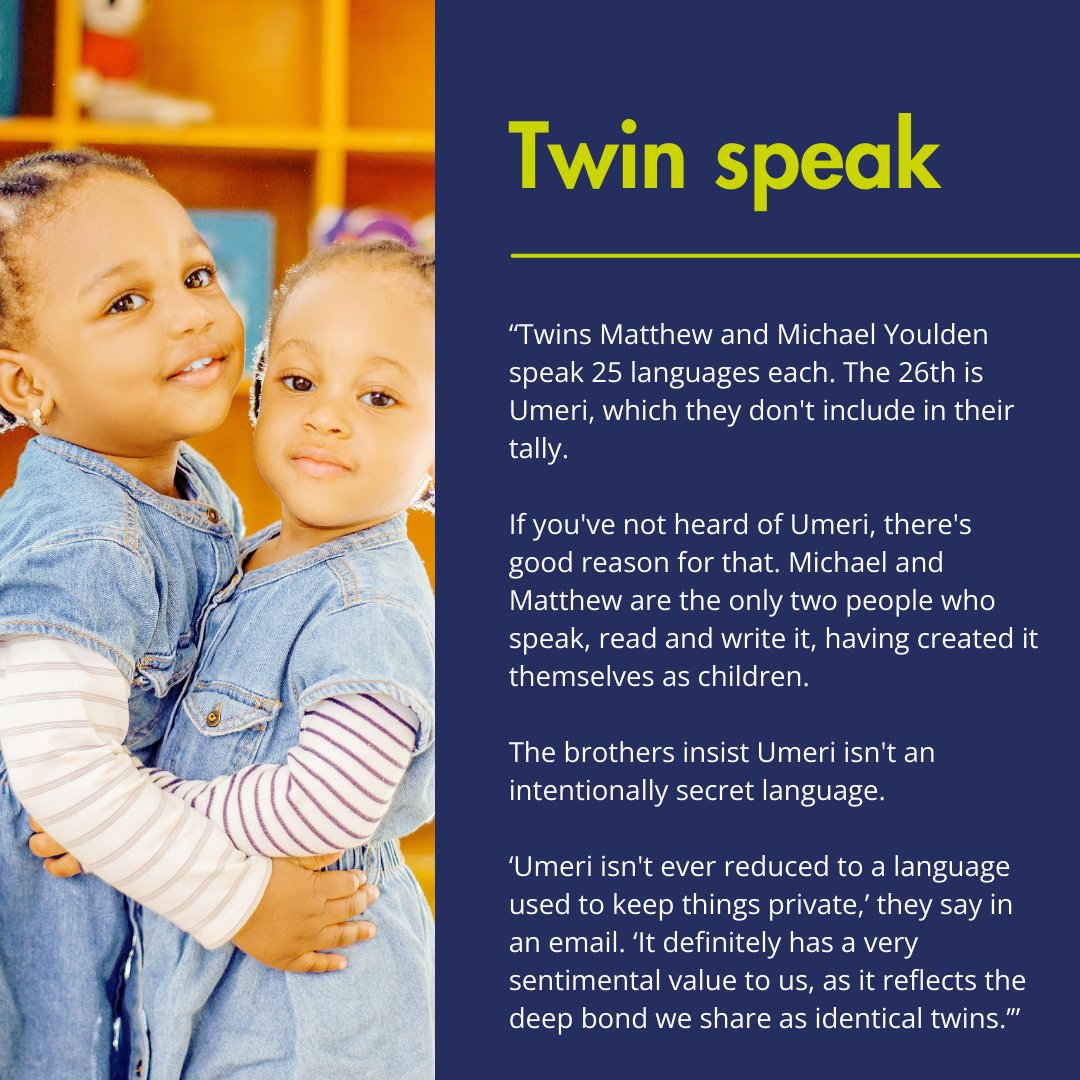 Up to 50% of twins develop their own form of communication - or #cryptophasia. For most, this fades over time but, for the Youlden twins, it's a normal way of communicating.

Read more: tinyurl.com/yjvpye7j

(Images by Jelleke Vanooteghem &amp; Chidy Young on Unsplash)

#ALE250