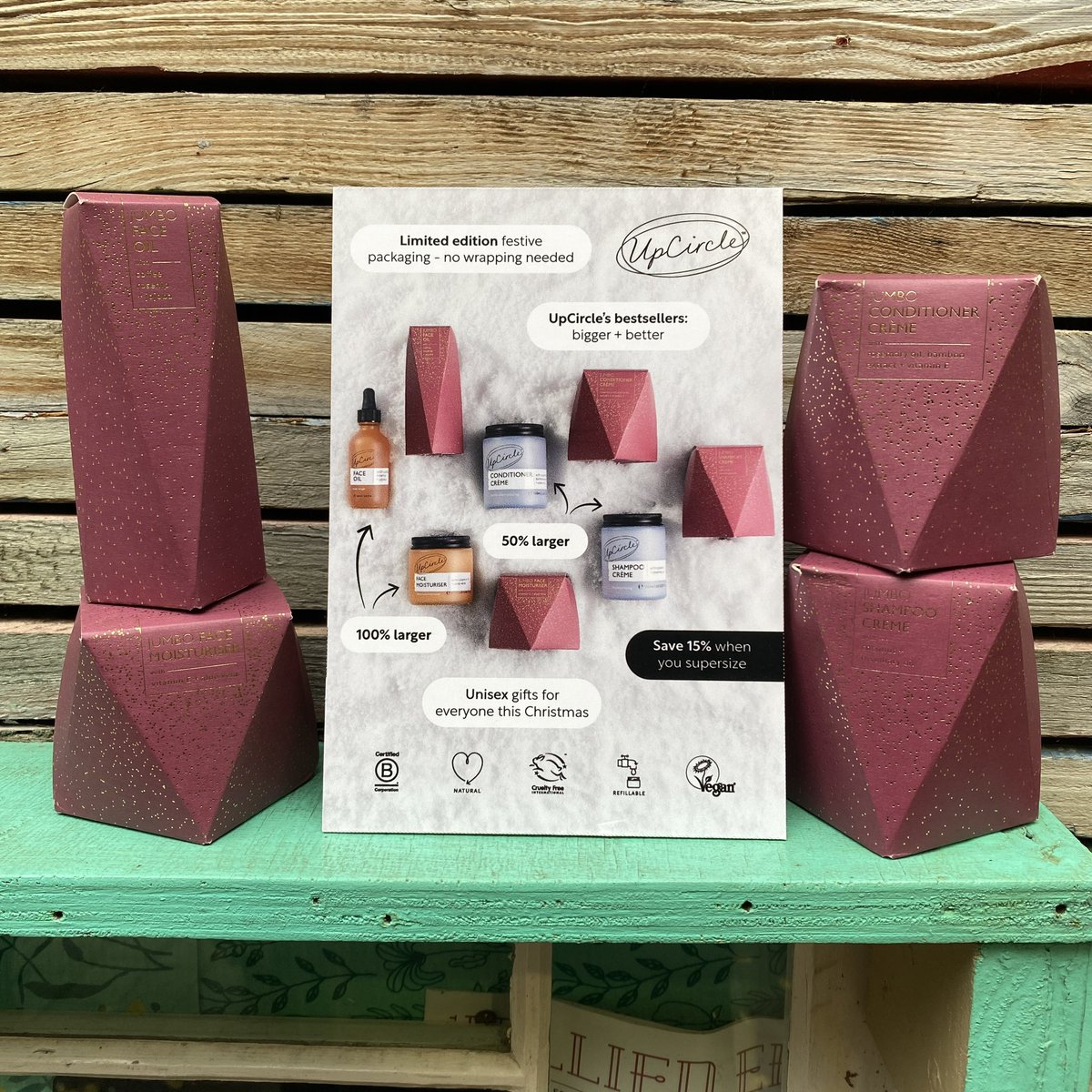 New ready wrapped items from <a href="/upcirclebeauty/">UpCircle Beauty</a> #organic, #natural, #vegan, #palmoilfree, made in the UK skin care. 
Options of; moisturiser, face oil, shampoo and conditioner. Great gifts for your self, or someone else. Once empty, bring them back for #refill.