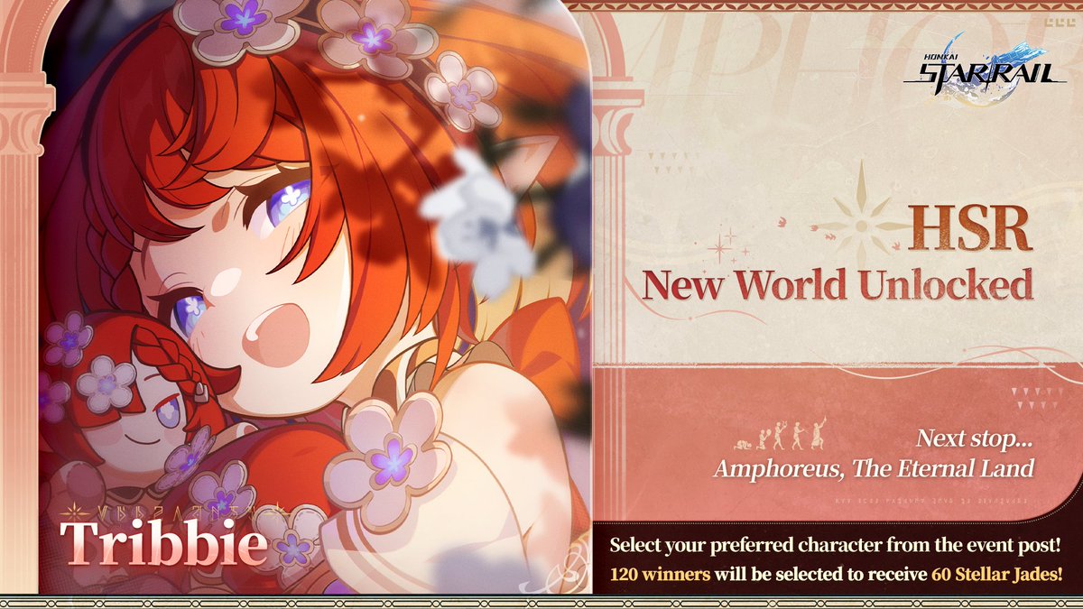 In #AmphoreusTheEternalLand, the character who interests me the most is...

Tribbie

The threads of fate woven, the start of a Hero's Journey awaits—

#HSRNewWorldUnlocked
#HonkaiStarRail <a href="/honkaistarrail/">Honkai: Star Rail</a>

x.com/honkaistarrail…