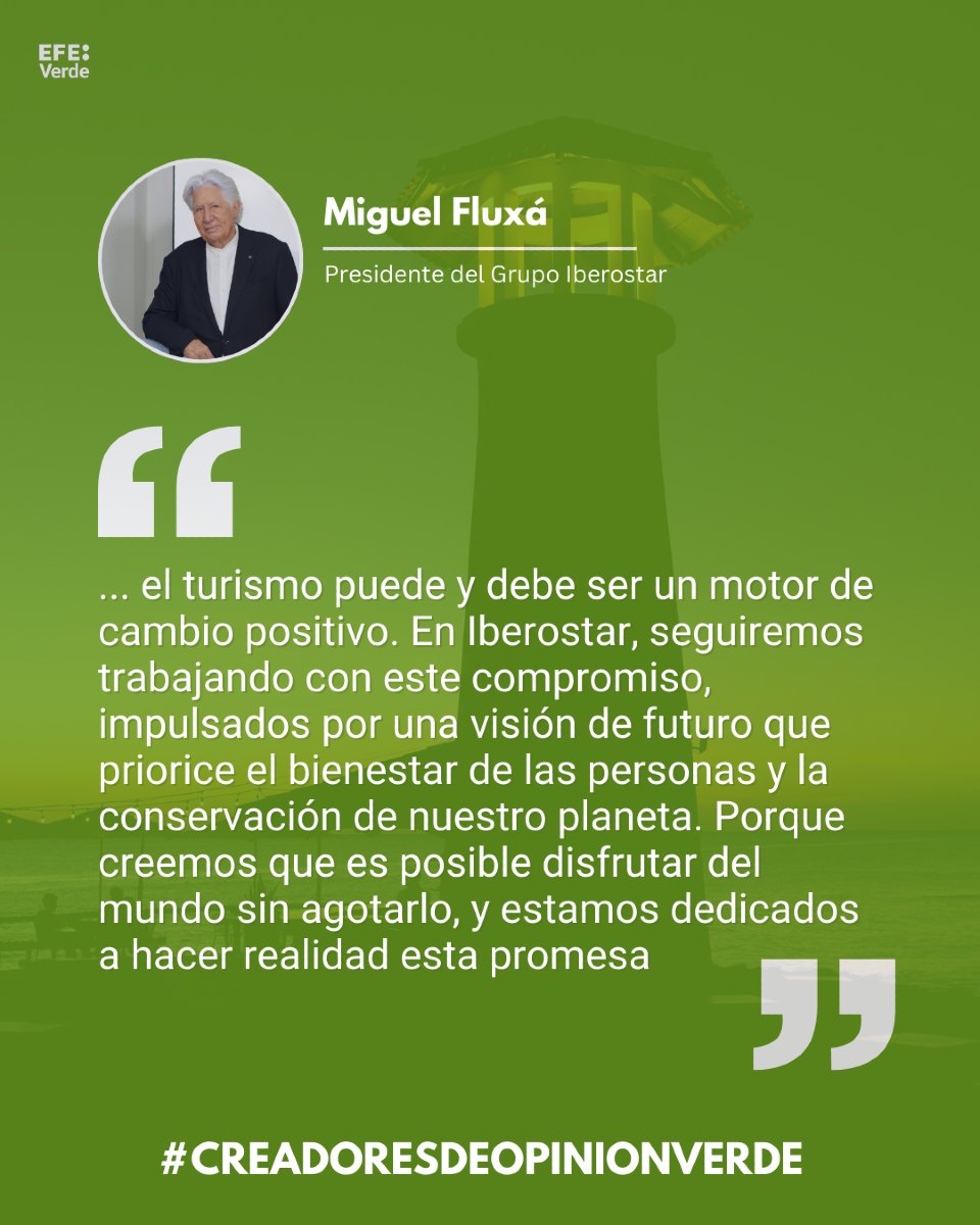 La sostenibilidad no es solo un eslogan; es una filosofía que guía cada decisión que tomamos. Por Miguel Fluxá (Presidente del Grupo @Iberostar) .
📝 En Creadores de Opinión Verde, un blog colectivo coordinado por #ArturoLarena, director de EFEverde.
efeverde.com/la-encrucijada…