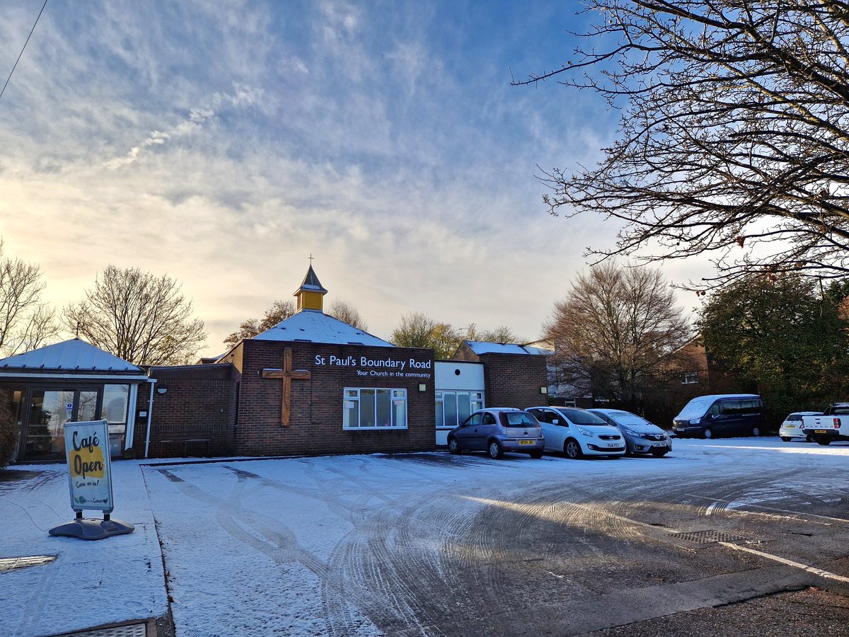 StBoundary's tweet photo. Another snowy morning! Here's our news for the week, with details for Sunday services. Don't forget in the cold weather that we have warm space community meals at The Cafe on the Corner twice a week, all are welcome 
https://t.co/RM6mnReT6S https://t.co/NLq1loIfHQ