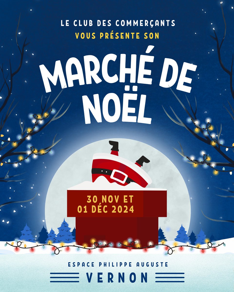 🎄Le Marché de Noël du Club des Commerçants🎄

Rendez-vous le samedi 30 novembre et dimanche 1er décembre à l’Espace Philippe Auguste pour un week-end magique ! 🎅✨

Au programme : des stands d’artisans, des idées cadeaux, des décorations de Noël et bien plus encore ! 🎁