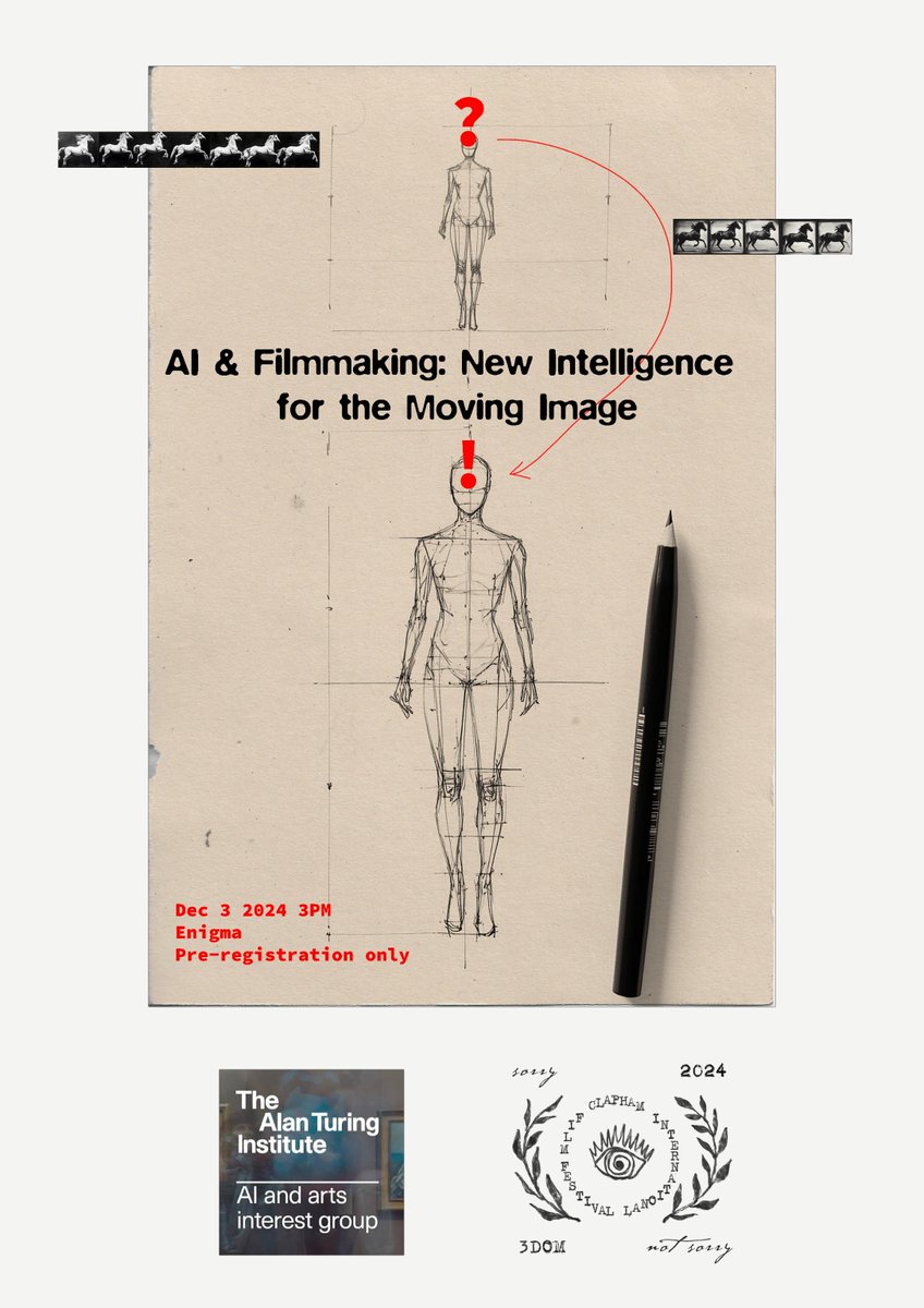 leocrane (@leocrane) on Twitter photo *AI&Arts: AI & Filmmaking: New Intelligence for the Moving Image
with <a href="/ErykSalvaggio/">Eryk Salvaggio (Lurker: Murder me if I reply)</a> & Jennifer Ding, curated by <a href="/simon_digital/">Simon Ball</a> & chaired by <a href="/octaviarose/">Octavia Sheepshanks</a>
🏛️ Tuesday 3 December, 3pm, <a href="/turinginst/">The Alan Turing Institute</a> (in person or on zoom)
🔗turing-uk.zoom.us/meeting/regist… *AI&Arts: AI & Filmmaking: New Intelligence for the Moving Image
with <a href="/ErykSalvaggio/">Eryk Salvaggio (Lurker: Murder me if I reply)</a> & Jennifer Ding, curated by <a href="/simon_digital/">Simon Ball</a> & chaired by <a href="/octaviarose/">Octavia Sheepshanks</a>
🏛️ Tuesday 3 December, 3pm, <a href="/turinginst/">The Alan Turing Institute</a> (in person or on zoom)
🔗turing-uk.zoom.us/meeting/regist…