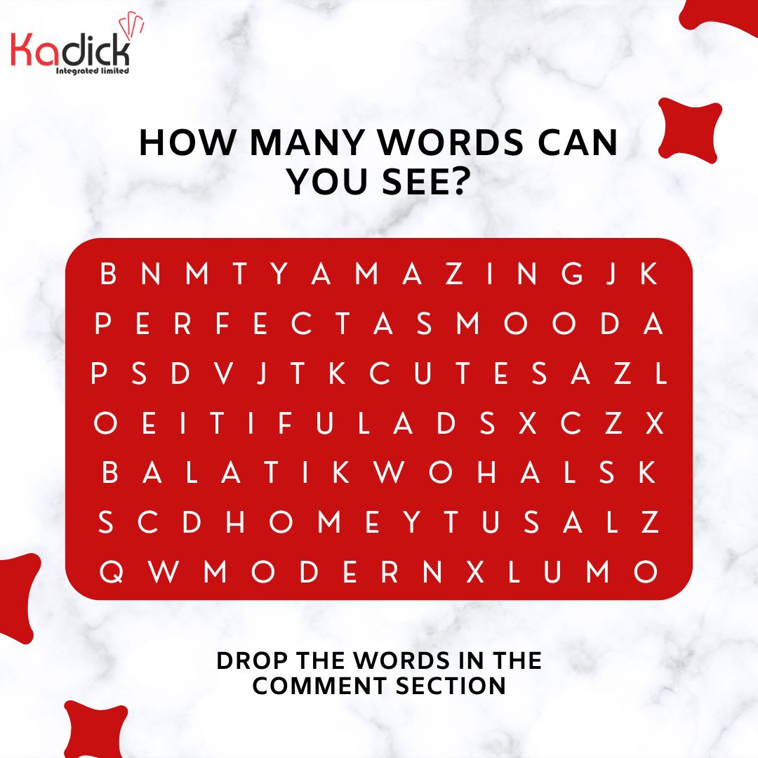 KadickLTD's tweet photo. ’s Fri-yay 🎊🚀🥳
Are you ready to take a breather?😁
Let’s solve this puzzle together
Drop your answer in the comment section
Leggo!!😎🤩
#GoodVibesOnly #TGIF #puzzle #viralpost #FintechCompany #KadickIntegrated https://t.co/JRqk5H3uPx