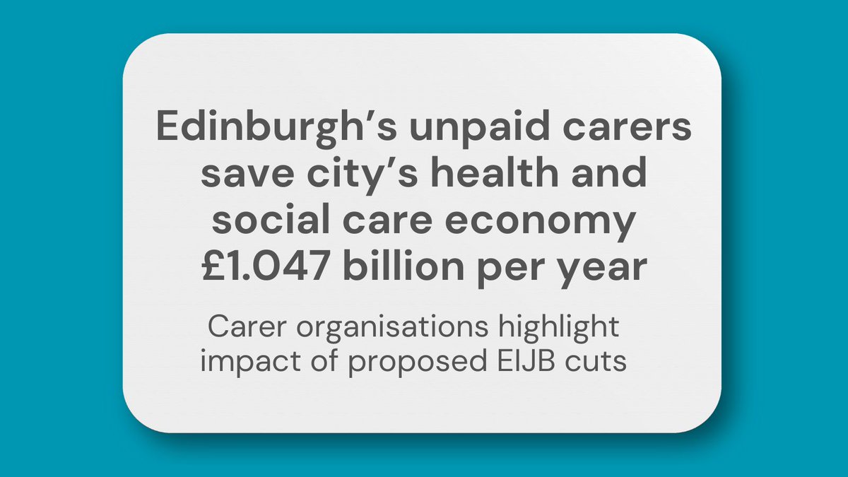 📢 Unpaid carers save Edinburgh’s health &amp; social care economy £1.047B per year. We have written to the EIJB to highlight the impact of proposed grant cuts on unpaid carers. Read our joint letter: vocal.org.uk/news/edinburgh…

#SupportUnpaidCarers #EdinburghCarers #ValuingCarers