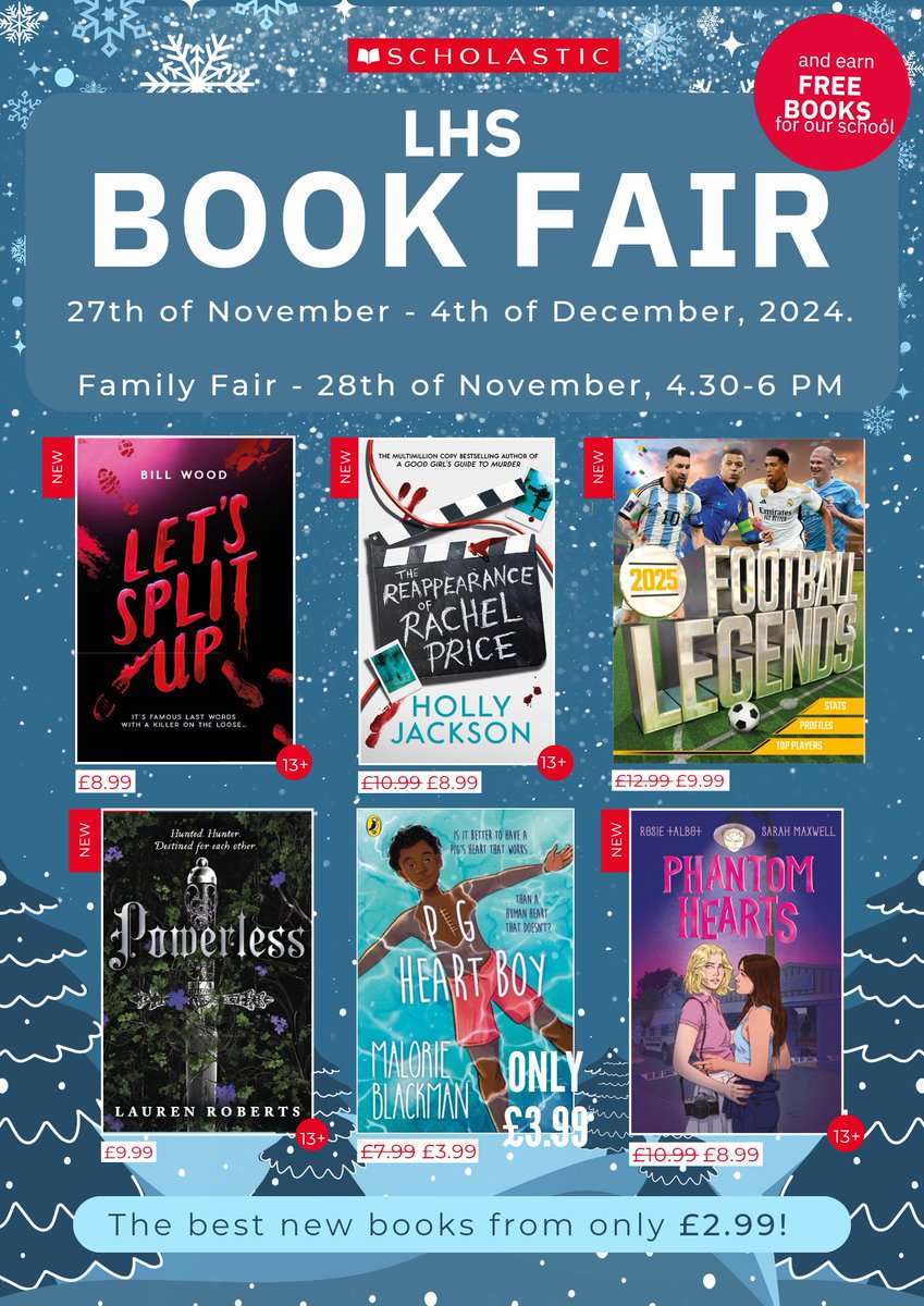 LHS Reading Ambassadors (@larbert_reads) on Twitter photo We hope our staff and pupils have been enjoying our collation of book trailers as a preview for next week's Book Fair! 
Make sure to pop in at lunch time from the 27th to the 4th of December. Families are welcome to attend our Family Book Fair on the 28th! <a href="/LarbertHigh/">Larbert High School</a> We hope our staff and pupils have been enjoying our collation of book trailers as a preview for next week's Book Fair! 
Make sure to pop in at lunch time from the 27th to the 4th of December. Families are welcome to attend our Family Book Fair on the 28th! <a href="/LarbertHigh/">Larbert High School</a>